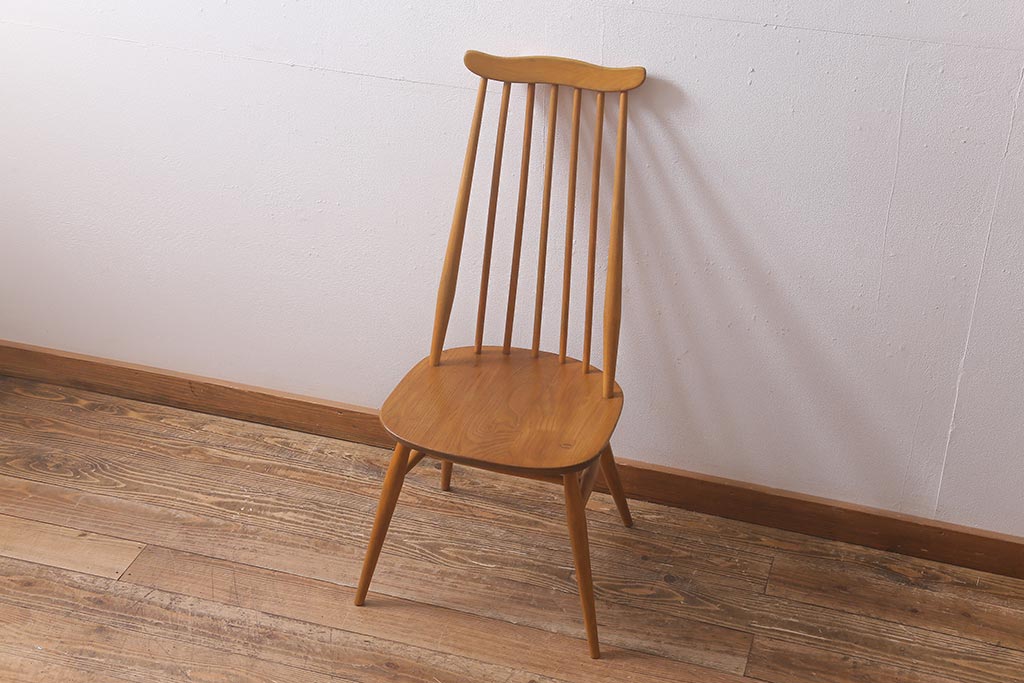 ヴィンテージ家具　イギリスビンテージ　ERCOL(アーコール)　ゴールドスミス　ナチュラルな木色が魅力のチェア (ダイニングチェア、椅子)(R-043077)