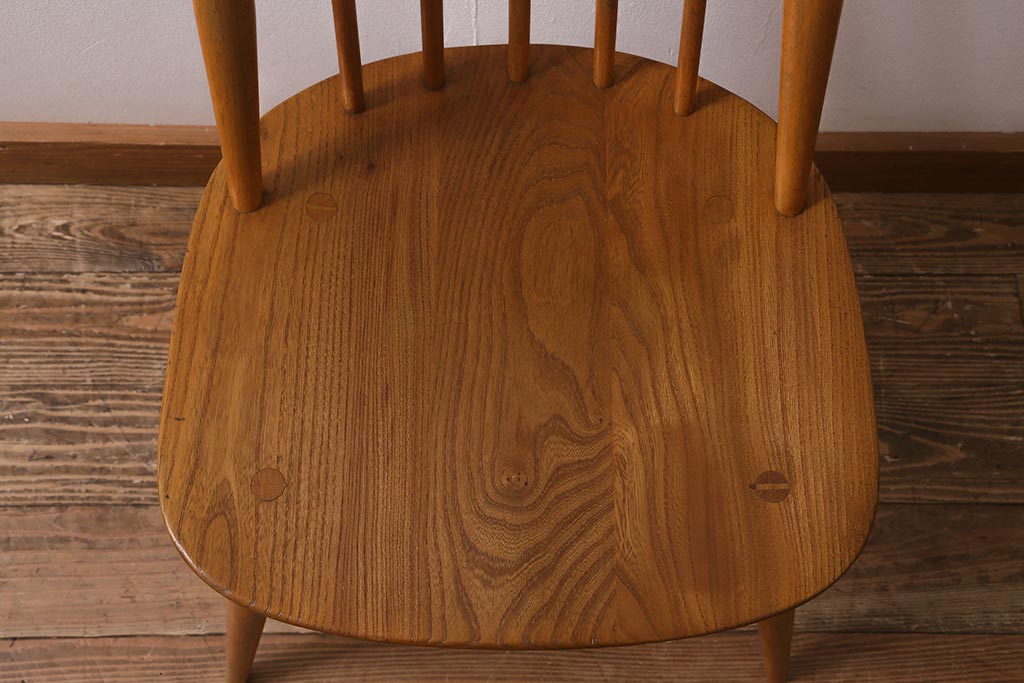 ヴィンテージ家具　イギリスビンテージ　ERCOL(アーコール)　ゴールドスミス　ナチュラルな木色が魅力のチェア (ダイニングチェア、椅子)(R-043077)