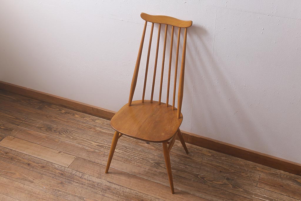 イギリスビンテージ　ERCOL(アーコール)　ゴールドスミス　ナチュラルスタイルにぴったりのチェア(椅子)(R-043078)