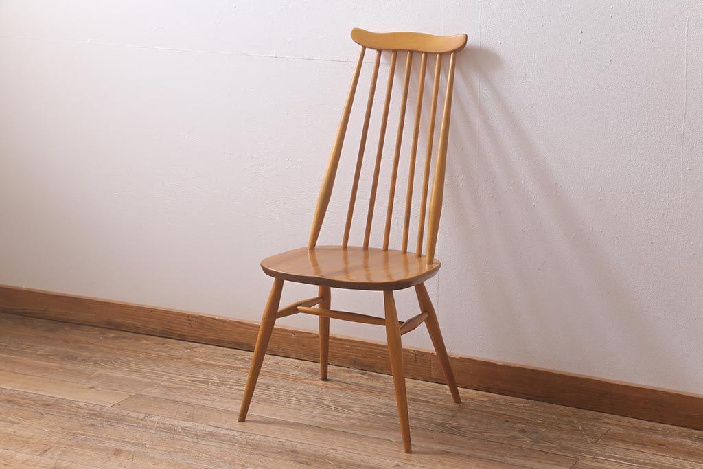 イギリスビンテージ　ERCOL(アーコール)　ゴールドスミス　ナチュラルスタイルにぴったりのチェア(椅子)(R-043079)