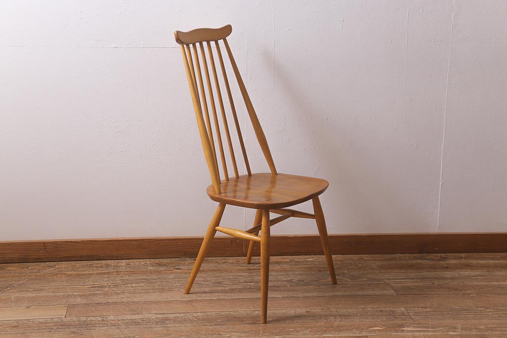 イギリスビンテージ　ERCOL(アーコール)　ゴールドスミス　ナチュラルスタイルにぴったりのチェア(椅子)(R-043080)