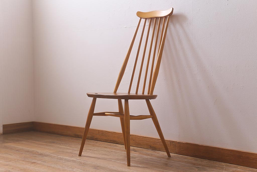 イギリスビンテージ　ERCOL(アーコール)　ゴールドスミス　ナチュラルスタイルにぴったりのチェア(椅子)(R-043080)