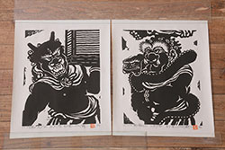 地井紅雲　「燈鬼/天」「燈鬼/龍」　仏前燈　木版画　6/20　天燈鬼・竜燈鬼(仏教美術)(R-043098)