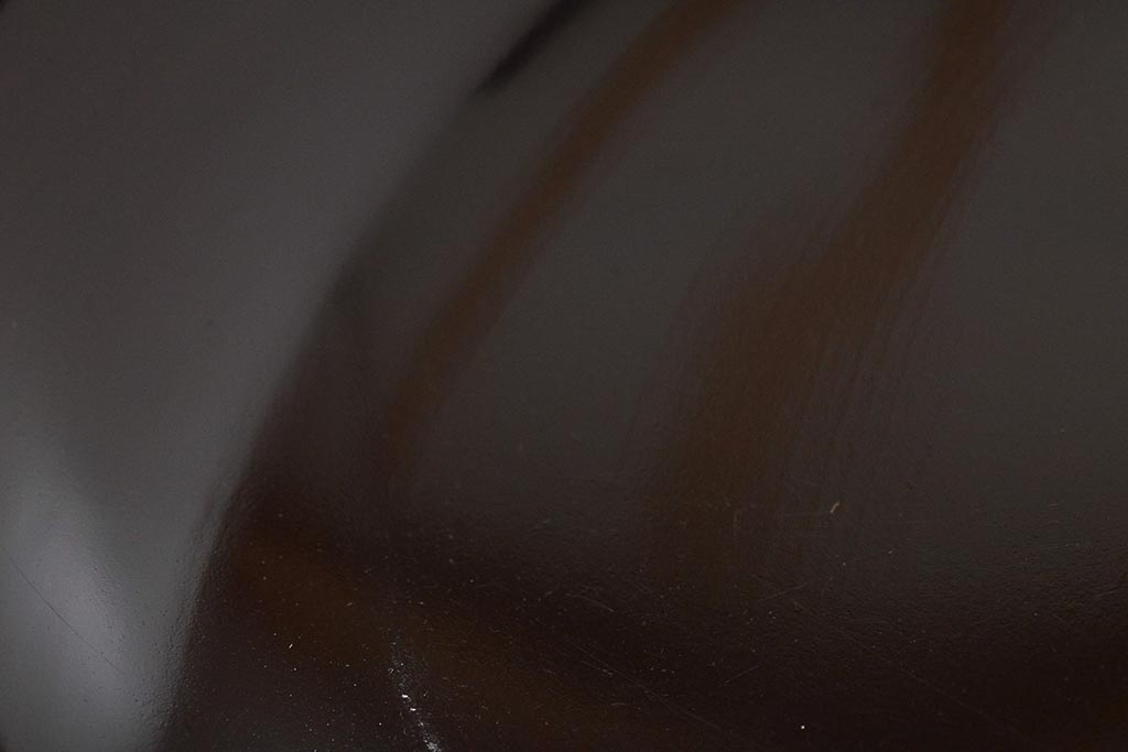 アンティーク雑貨　明治大正期　欅製朱塗椀5客セット(漆器、お椀、和食器)(R-043101)