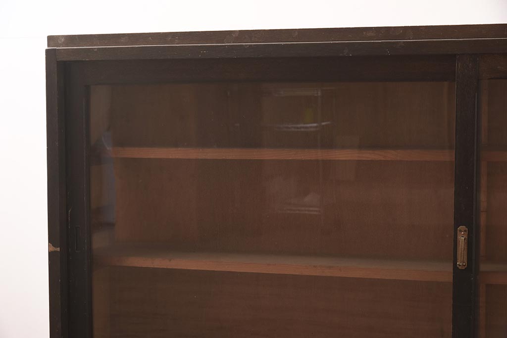 アンティーク家具　和製　昭和中期　レトロな雰囲気漂う重ね戸棚(収納棚、キャビネット)(R-043130)