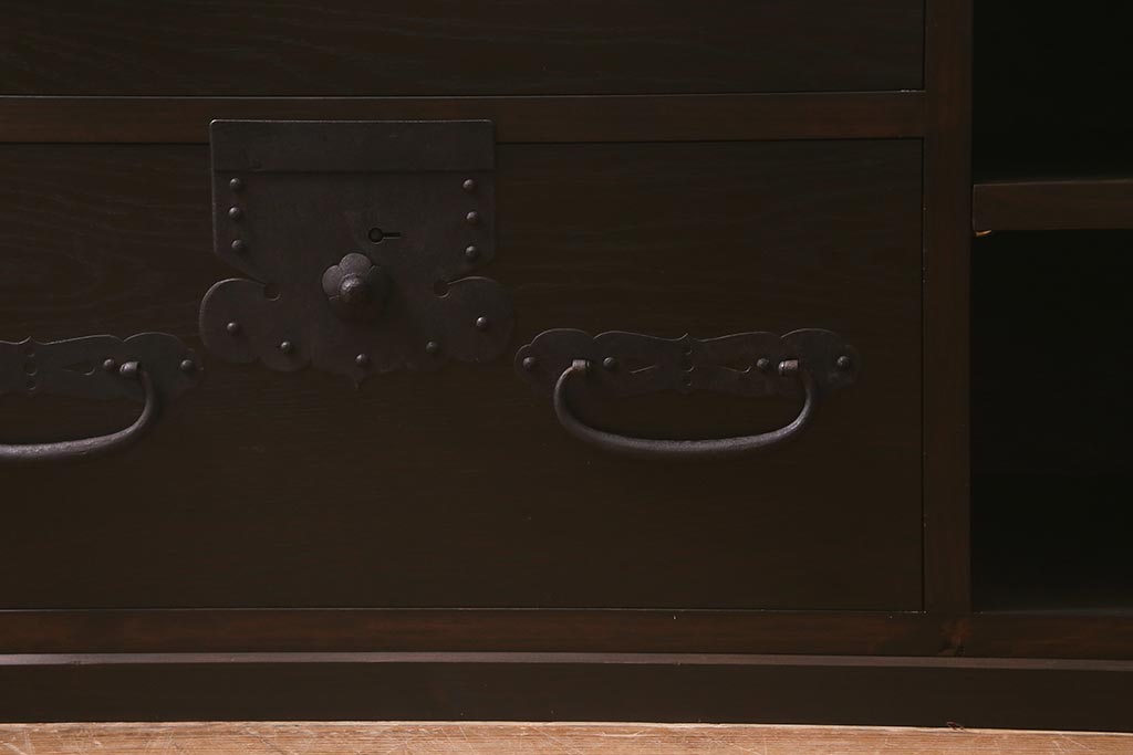 ラフジュ工房オリジナル　古金具リメイク　テレビ台(ローボード、テレビボード、収納棚)(R-043141)