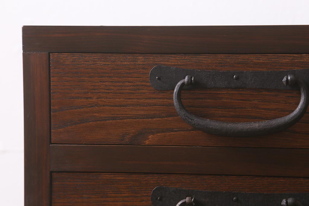 ラフジュ工房オリジナル　古金具リメイク　脚付き　7段サイドチェスト(ハイチェスト、引き出し)(R-043142)