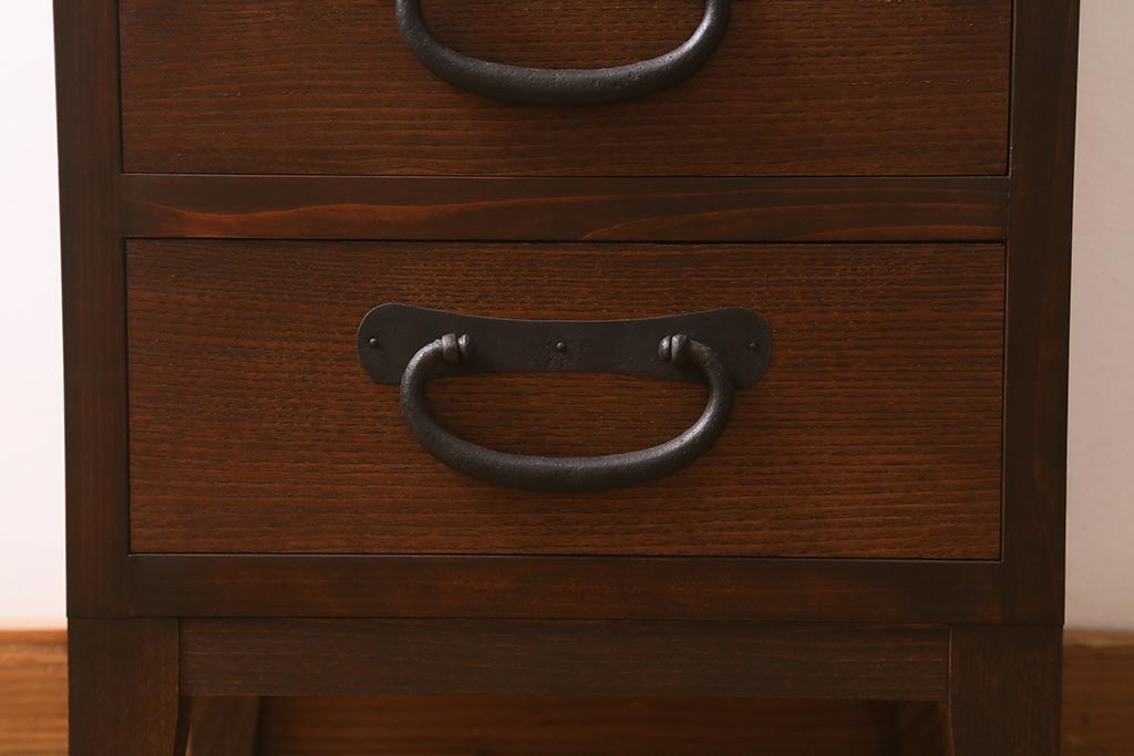 ラフジュ工房オリジナル　古金具リメイク　脚付き　7段サイドチェスト(ハイチェスト、引き出し)(R-043142)
