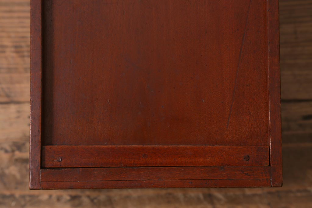 アンティーク雑貨　古道具　大正期　漆塗り　小ぶりなおかもち(岡持ち、木製出前箱、皿箱、収納箱)(R-043193)