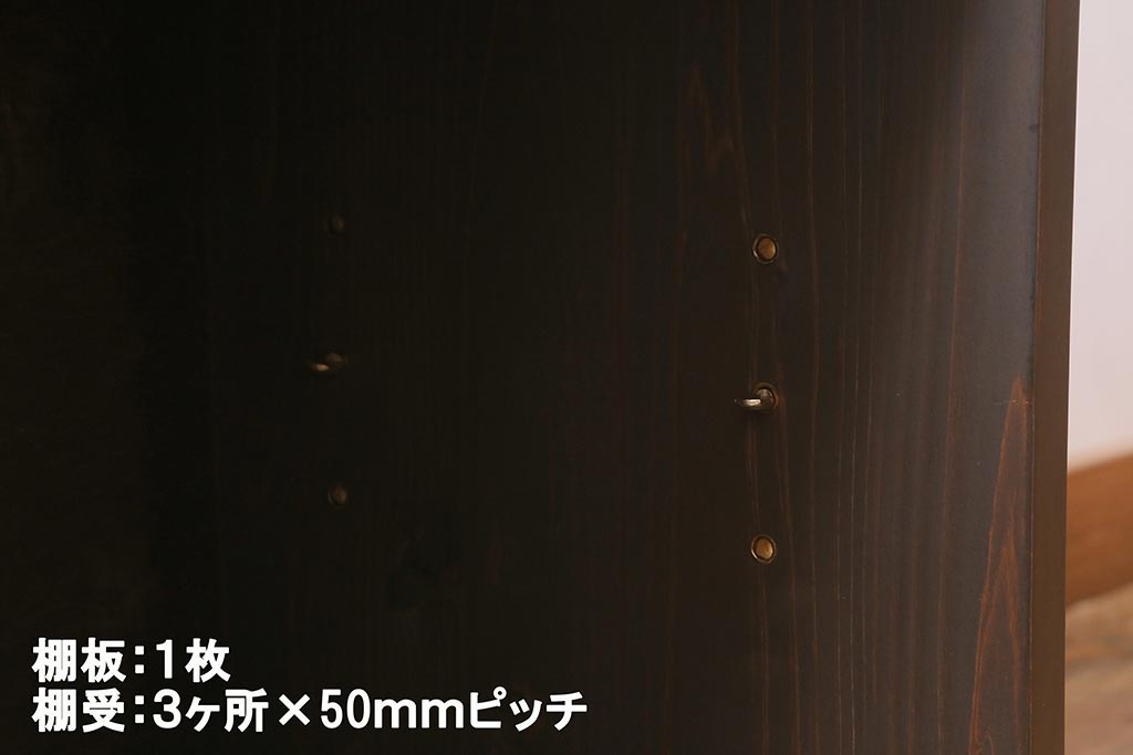 ラフジュ工房オリジナル　前面栗材　引き出し付き　明治期の味わい深い古建具を使ったリメイクローボード(テレビ台、収納棚、戸棚)(R-043216)