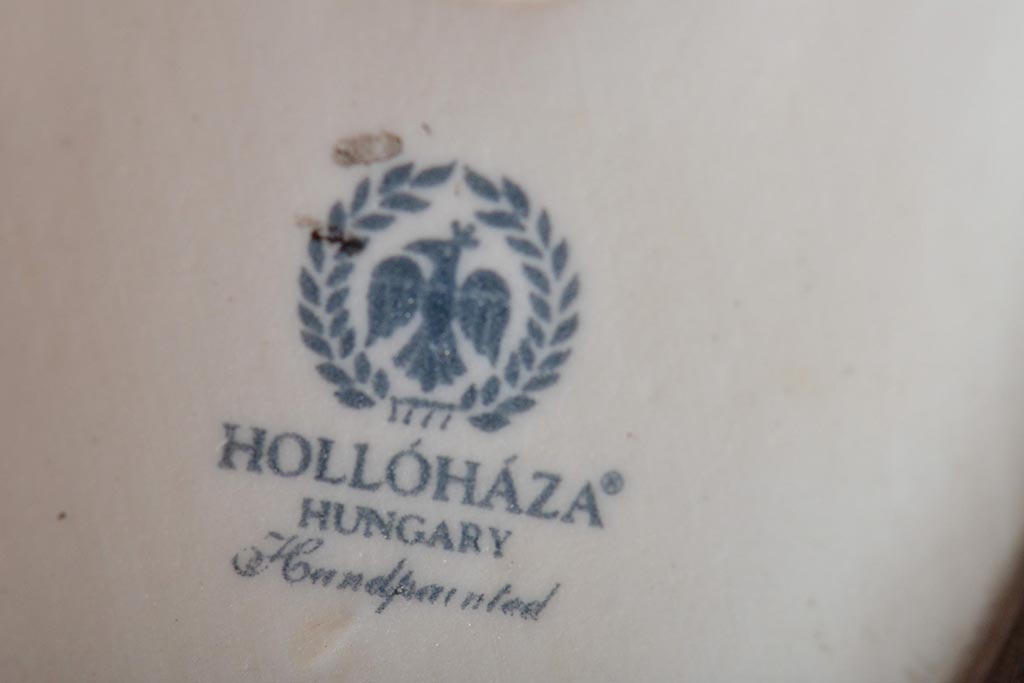 ハンガリー　HOLLOHAZA(ホロハーザ)　バセットハウンド?フィギュリン(犬、磁器、置物)(R-043246)