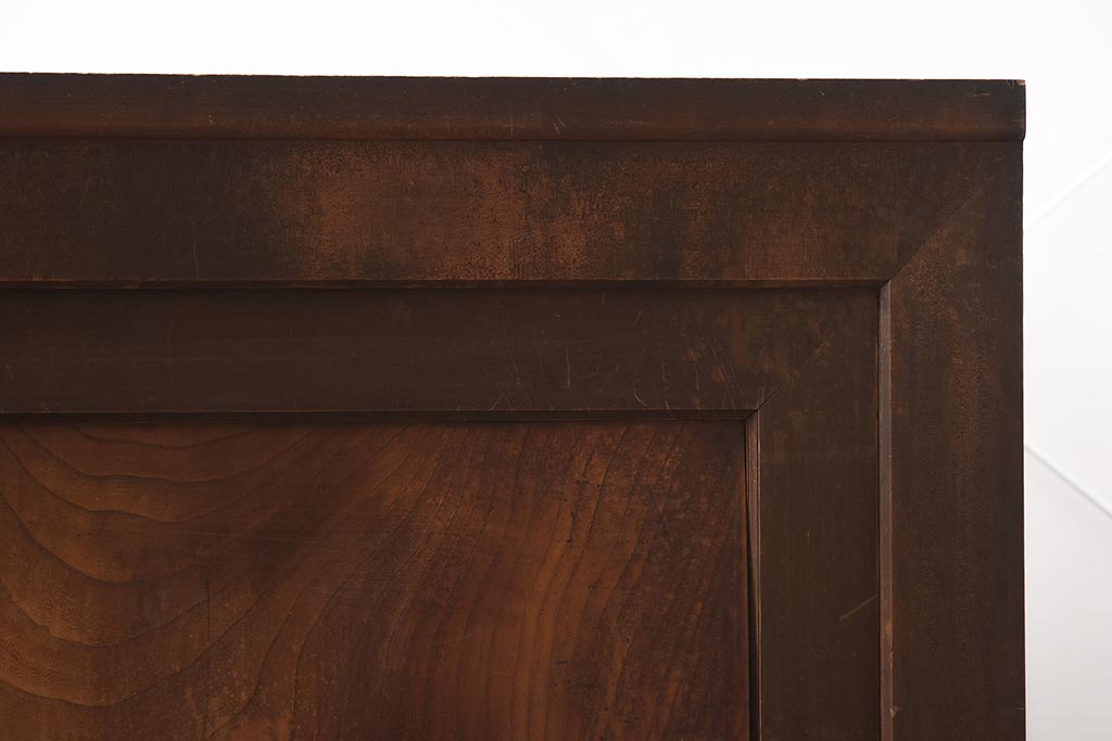 アンティーク家具　明治期　ヒノキ材・欅材　味わいのある収納箪笥(サイドボード、水屋箪笥、戸棚)(R-043248)