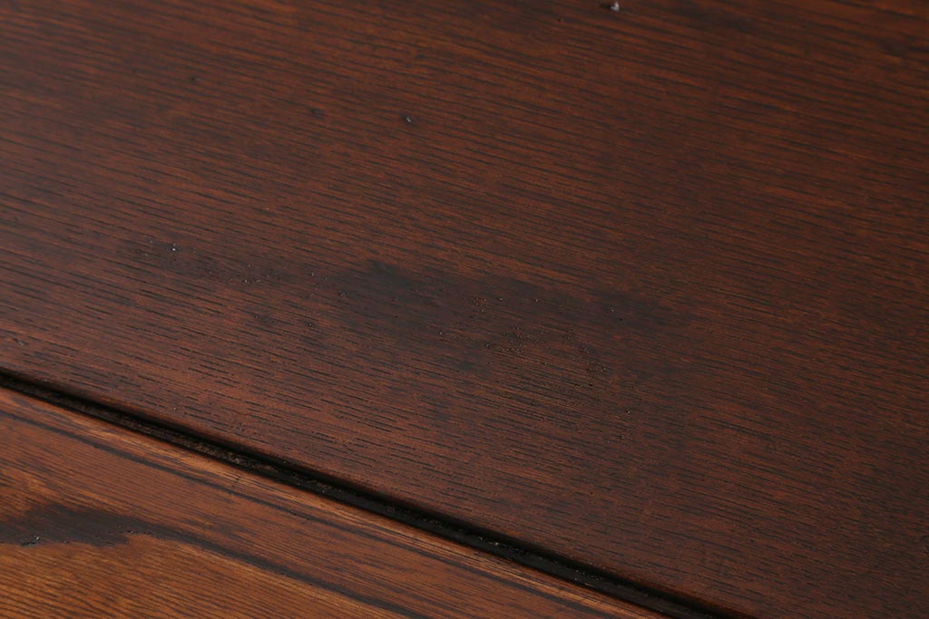 アンティーク家具　昭和初期　総ケヤキ材　レアサイズ　!凝った造りの小さな座卓(ローテーブル、座机)(R-043313)