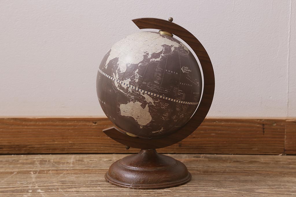 ヴィンテージ雑貨　イタリア　Zoffoli Geographia　地球儀(グローブ、ディスプレイ、ビンテージ)(R-043314)
