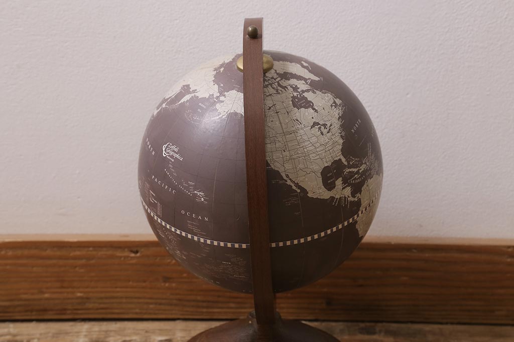 ヴィンテージ雑貨　イタリア　Zoffoli Geographia　地球儀(グローブ、ディスプレイ、ビンテージ)(R-043314)