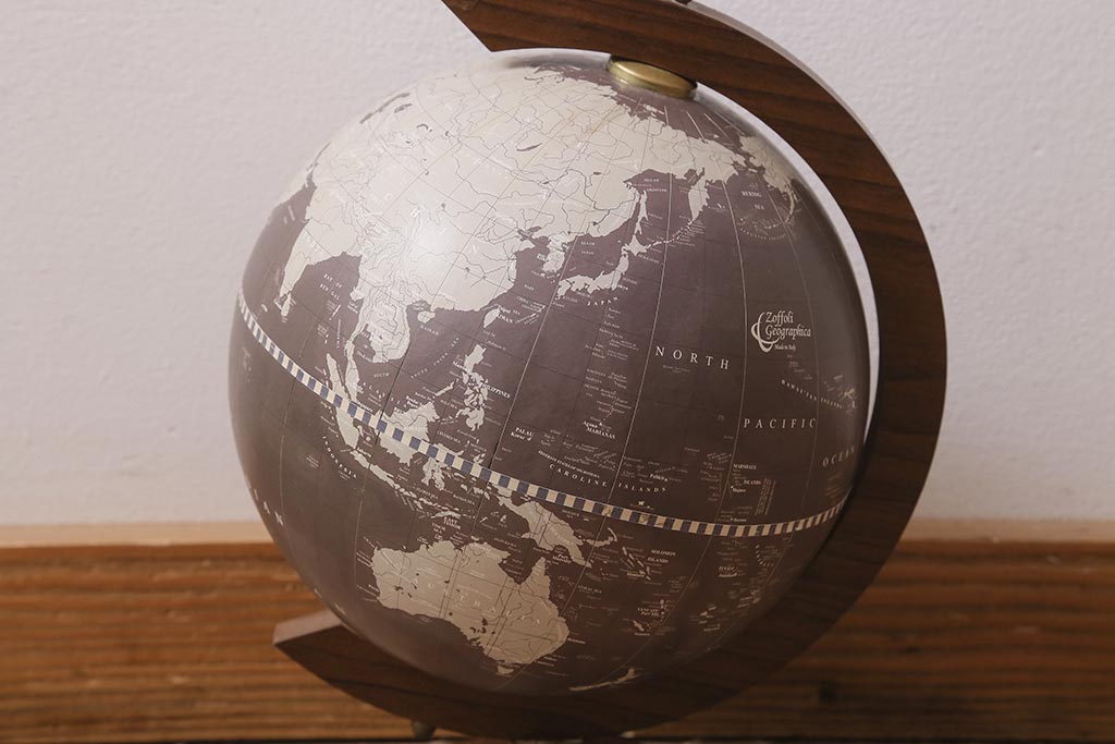 ヴィンテージ雑貨　イタリア　Zoffoli Geographia　地球儀(グローブ、ディスプレイ、ビンテージ)(R-043314)