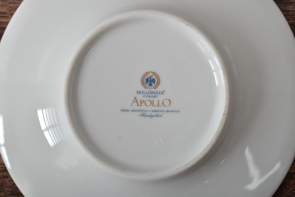 中古　ハンガリー　HOLLOHAZA(ホロハーザ)　APOLLO(アポロ)　デミタスカップ&ソーサー2客セット(洋食器)(R-043332)