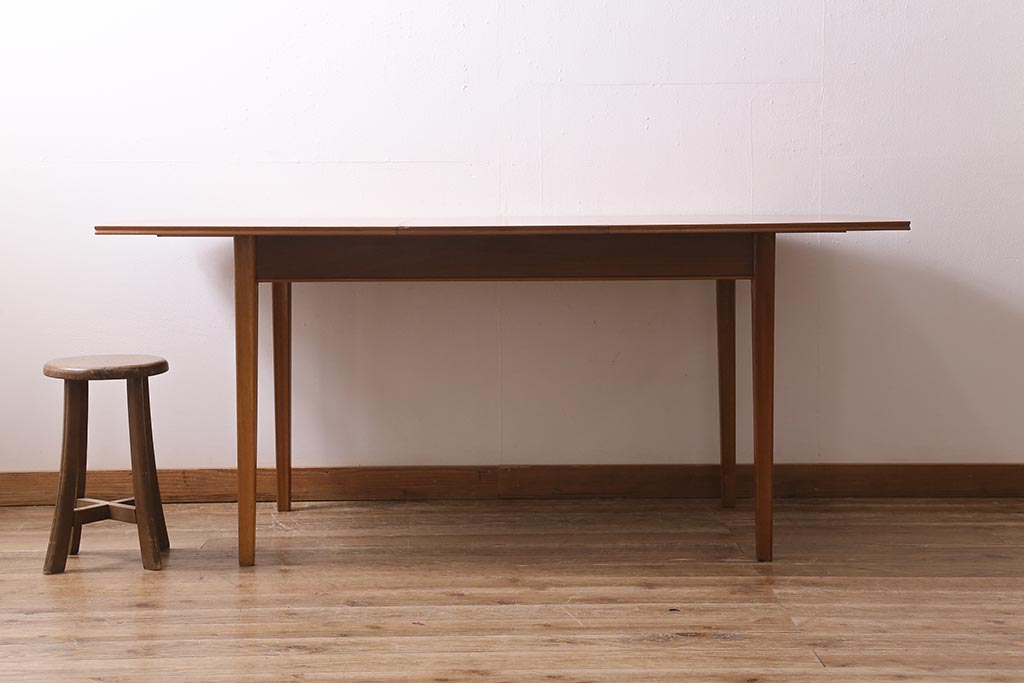 ヴィンテージ家具　イギリスビンテージ　Vanson　チーク・ブナ材　北欧スタイルのエクステンションテーブル(ダイニングテーブル)(R-043353)