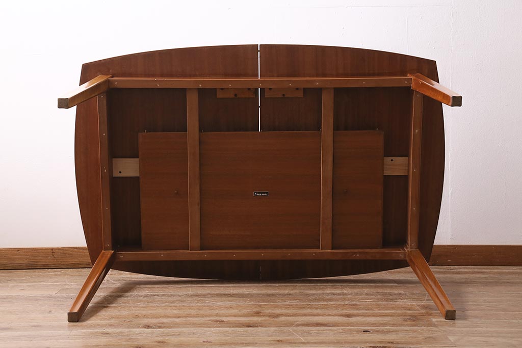 ヴィンテージ家具　イギリスビンテージ　Vanson　チーク・ブナ材　北欧スタイルのエクステンションテーブル(ダイニングテーブル)(R-043353)