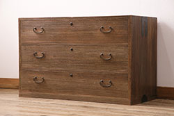 アンティーク家具　明治期　味のある佇まいの和箪笥(時代箪笥、ローボード)(R-040467)