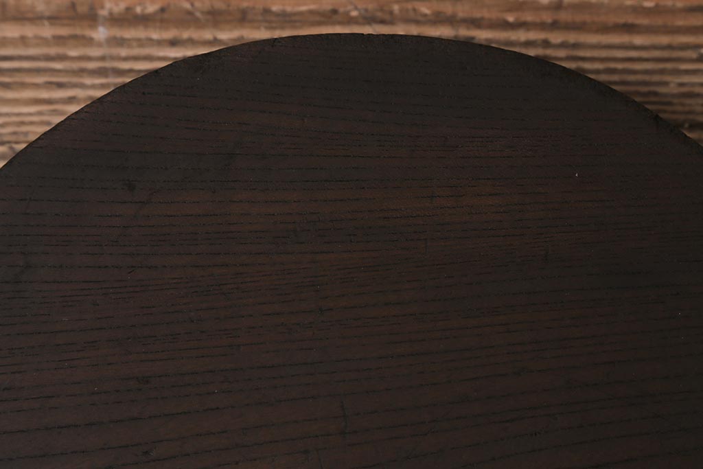 アンティーク雑貨　総ケヤキ材　花台にぴったりな古い味わいのある釜の蓋(飾り台、飾り棚)(R-043379)