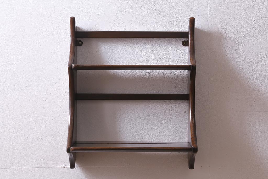 ヴィンテージ家具　イギリスビンテージ　ERCOL(アーコール)　大人の雰囲気漂う上質な壁掛け収納(ウォールシェルフ、吊り戸棚)(R-043385)