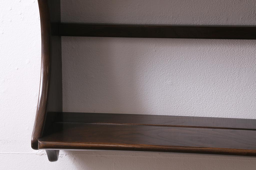 ヴィンテージ家具　イギリスビンテージ　ERCOL(アーコール)　大人の雰囲気漂う上質な壁掛け収納(ウォールシェルフ、吊り戸棚)(R-043385)