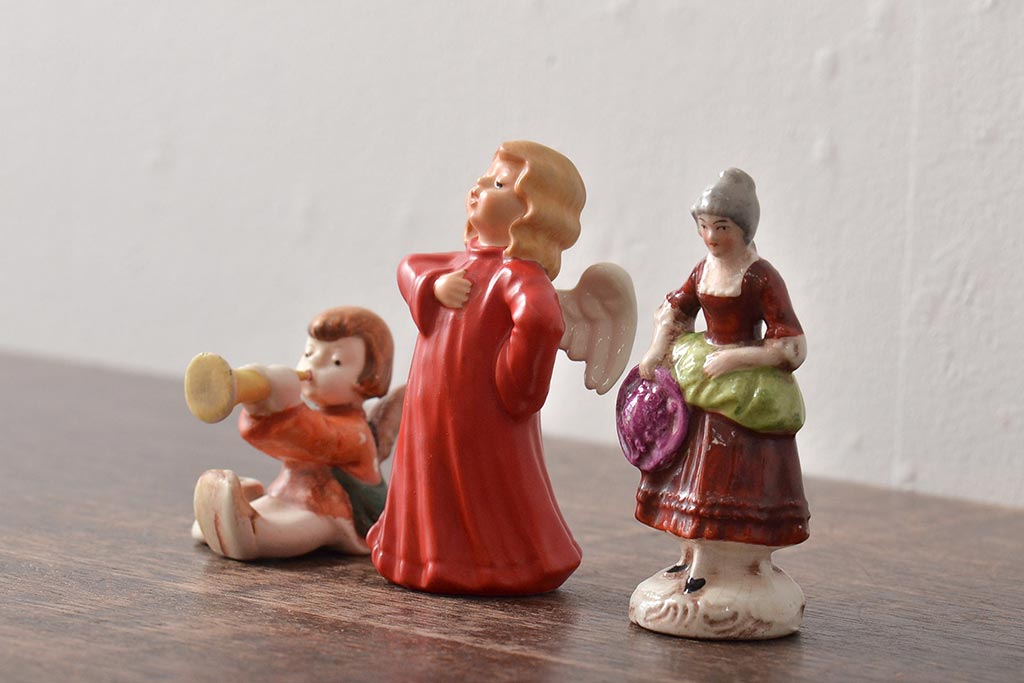 ヴィンテージ　フンメル人形　ドイツ　Goebel(ゲーベル)　フィギュリン3個セット　陶磁　 置物　 天使(、ビンテージ)