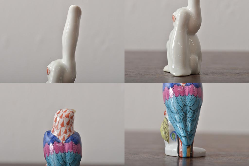 【骨董買取】ハンガリー　HEREND(ヘレンド)　ウサギ　鳥　フィギュリン5個セット　陶器　置物を買取りました