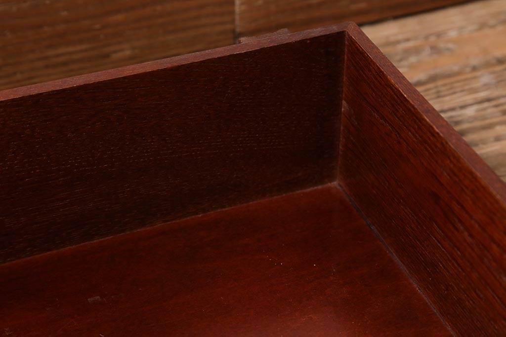 中古　民芸家具　家紋入り　小物収納に便利な木製の収納箱(R-043458)