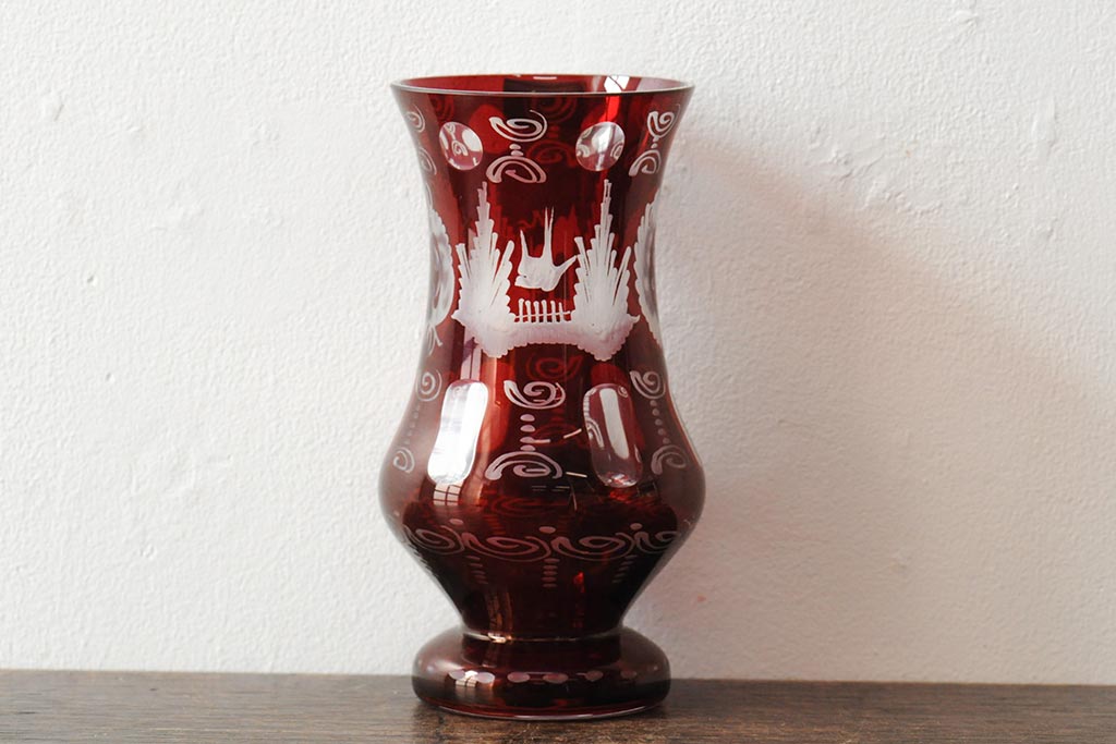 Egermann(エーゲルマン) チェコスロバキア製 ボヘミアガラス 花瓶 