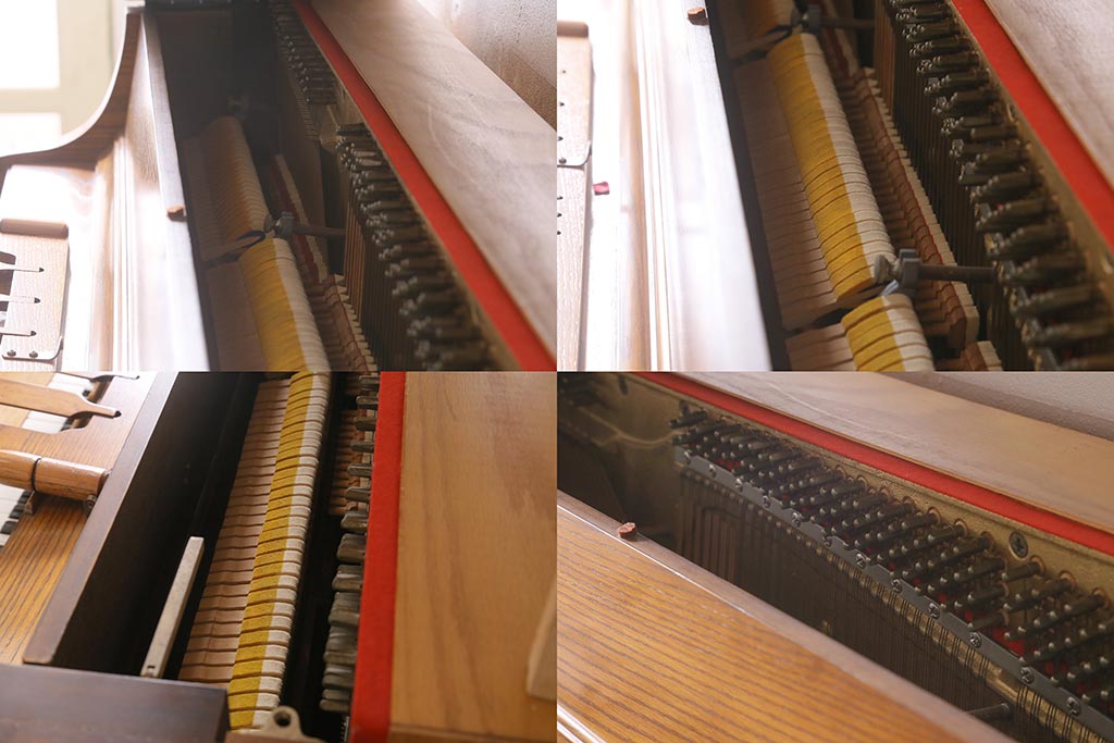 中古　アメリカ製　WURLTZER(ワーリッツァー) モデル2860　シリアル1737198　コンソールピアノ・スツールセット(定価約150〜200万円)(R-043532)