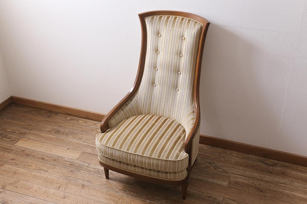 中古　DREXEL HERITAGE(ドレクセルヘリテイジ)　Upholstery(アップホルスタリー)　ハイバックチェア(ソファ)(定価約50万円)(R-043533)