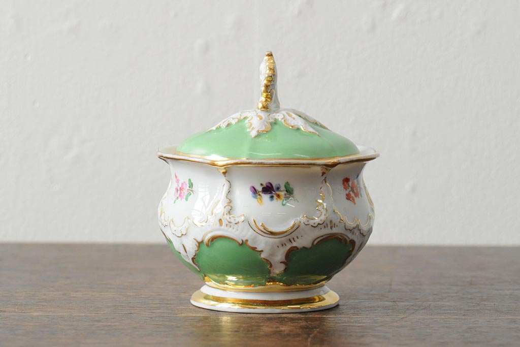 MEISSEN(マイセン) スキャタードフラワー 金彩縁 蓋付きシュガーポット MEISSEN(マイセン) スキャタードフラワー 金彩縁 蓋付きシュガーポット