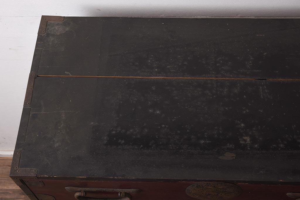 アンティーク家具　大正昭和初期　前面ケヤキ材　素敵な味わいのある松本箪笥(衣装箪笥、チェスト)(R-043551)