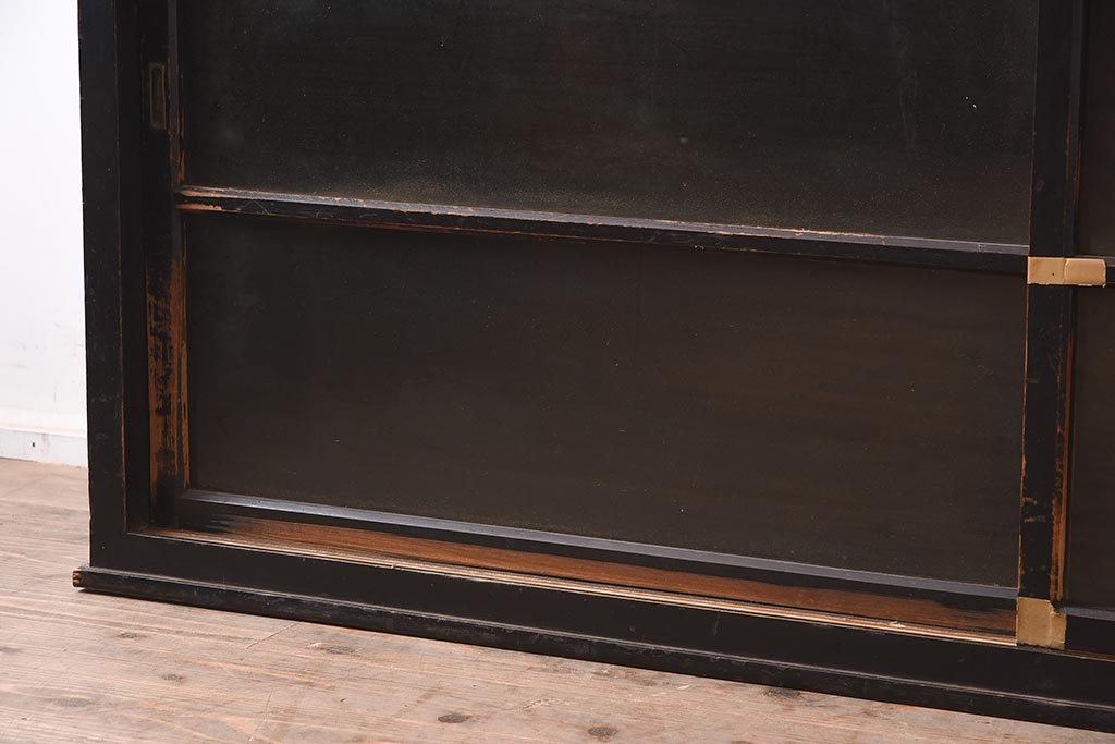アンティーク家具　和製アンティーク　大正昭和初期　ガラス戸のサイドボード(キャビネット、戸棚、収納棚)(R-043596)