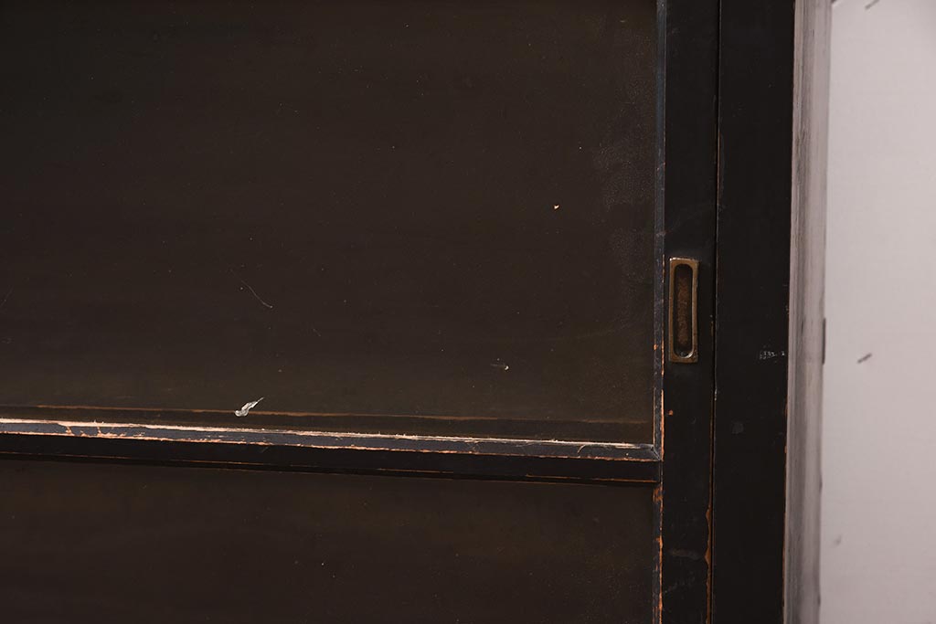 アンティーク家具　和製アンティーク　大正昭和初期　ガラス戸のサイドボード(キャビネット、戸棚、収納棚)(R-043596)