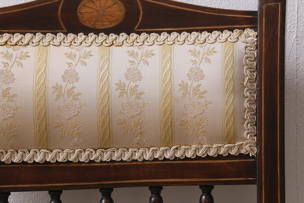 アンティーク家具　フランスアンティーク　ウォールナット材　象嵌入りの上品なチェア(椅子)(R-043606)