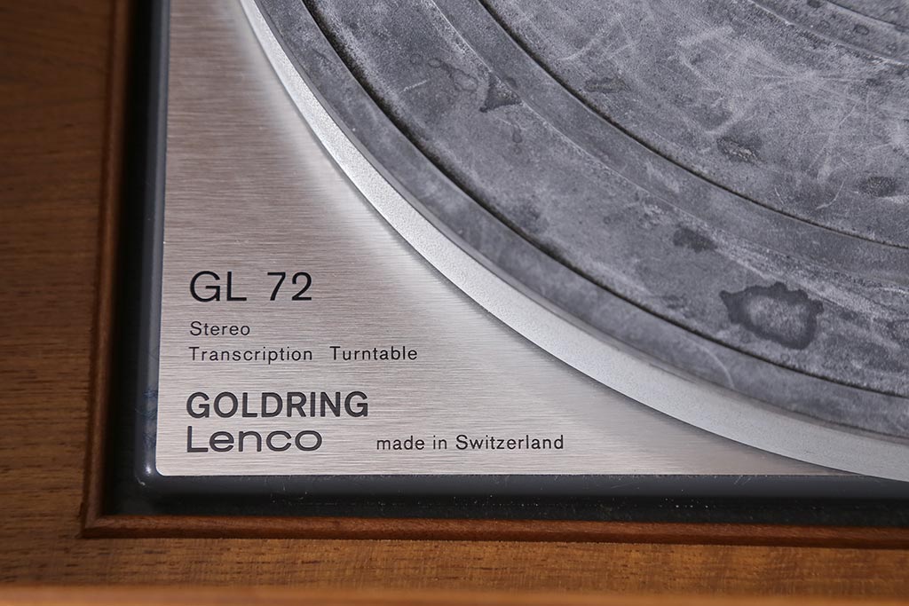 ジャンク品　イギリスビンテージ　Dynatron Radio Ltd・GOLDRING Lenco GL72　オーディオ機器付きキャビネット(ラジオグラム、レコードプレイヤー、ミュージックキャビネット、ヴィンテージ)(R-043607)