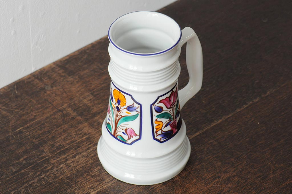 アンティーク雑貨　ハンガリー　ALFOLDIPORCELAIN(アルフルディ)　花瓶(花器、フラワーベース)(R-043614)