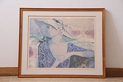 今井幸子　リトグラフ　婦人画　76/200(ディスプレイ雑貨、壁掛け)(R-043720)