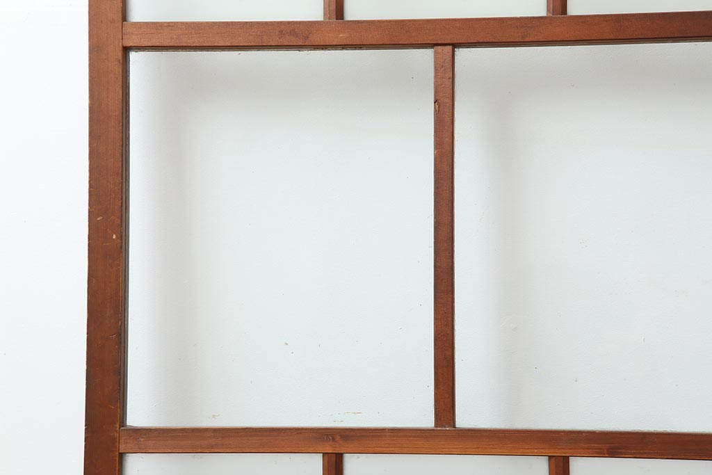 アンティーク建具　和レトロ　味わいとシンプルさが魅力のガラス戸2枚セット(引き戸、建具)(R-043779)