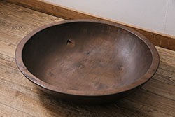古民具　骨董　和製アンティーク　大正昭和初期　木製のこね鉢(木鉢)(R-043800)