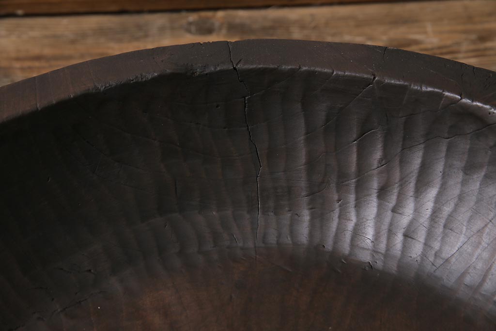 古民具　骨董　和製アンティーク　大正昭和初期　木製のこね鉢(木鉢)(R-043802)