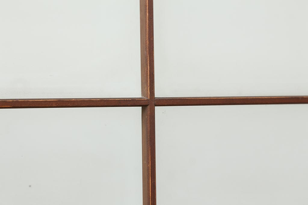 R-043810 ビンテージ建具 すりガラス 和レトロな空間づくりにおすすめなガラス障子戸2枚セット(ガラス戸、引き戸、建具)(R-043810) 