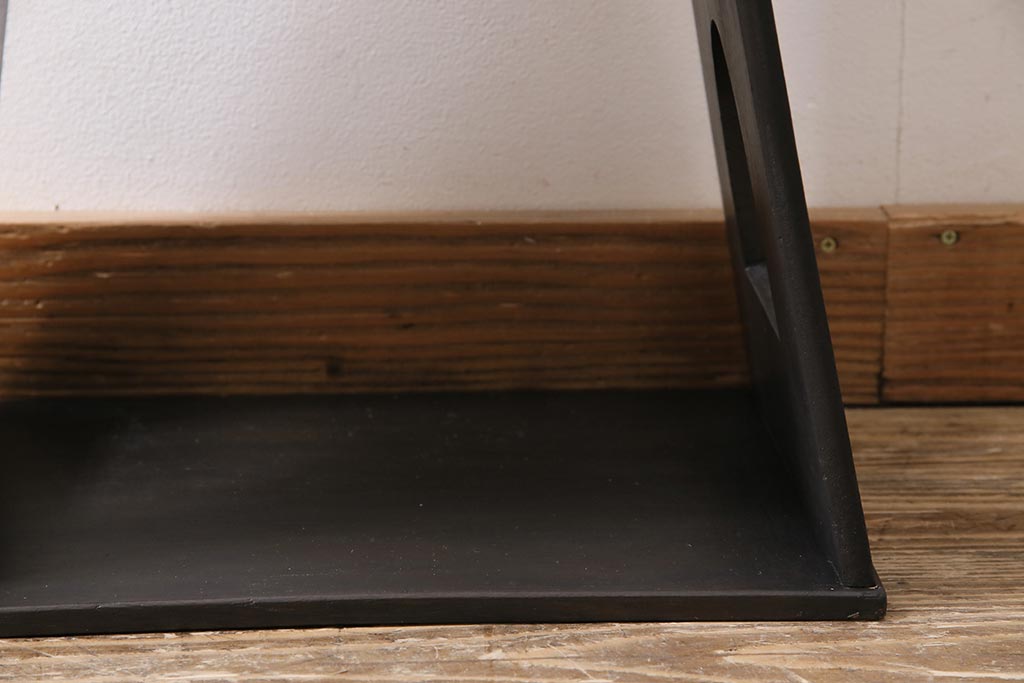 アンティーク雑貨　和製アンティーク　昭和初期　ペイントカラーが格好良い踏み台(ステップ、飾り台、花台)(R-043815)
