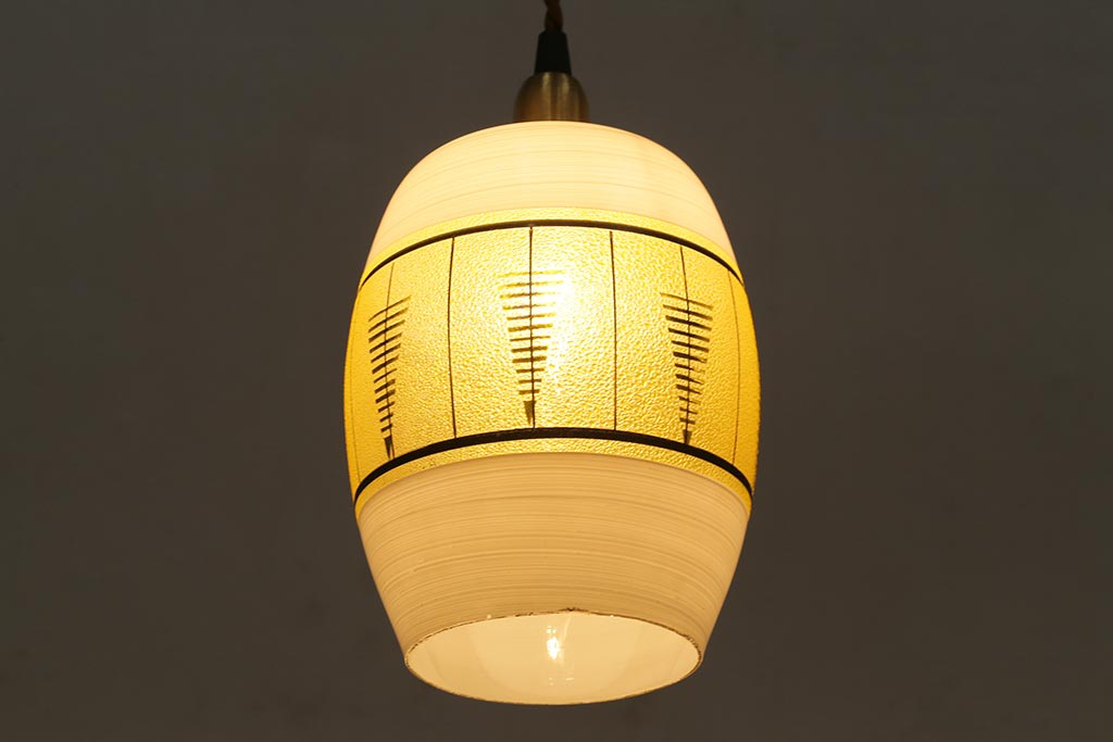 ヴィンテージ照明　イギリスビンテージ　1980年頃　個性的なデザインが目を惹くペンダントライト(吊り下げ照明、天井照明、シェード)(R-043856)