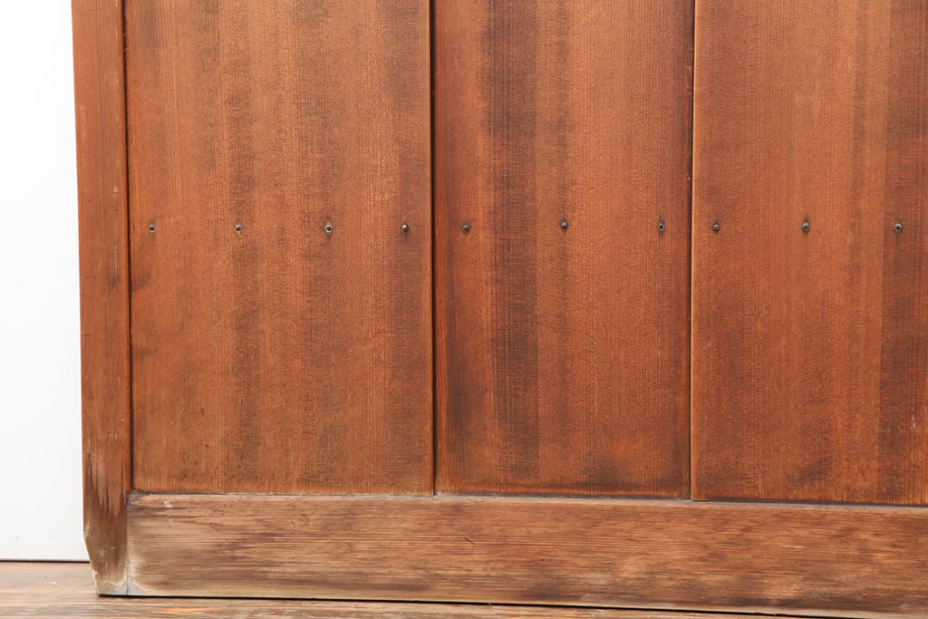 アンティーク建具　昭和初期　レトロスタイルにおすすめのガラス障子戸2枚セット(腰付障子、腰高障子、建具、引き戸)(R-043867)