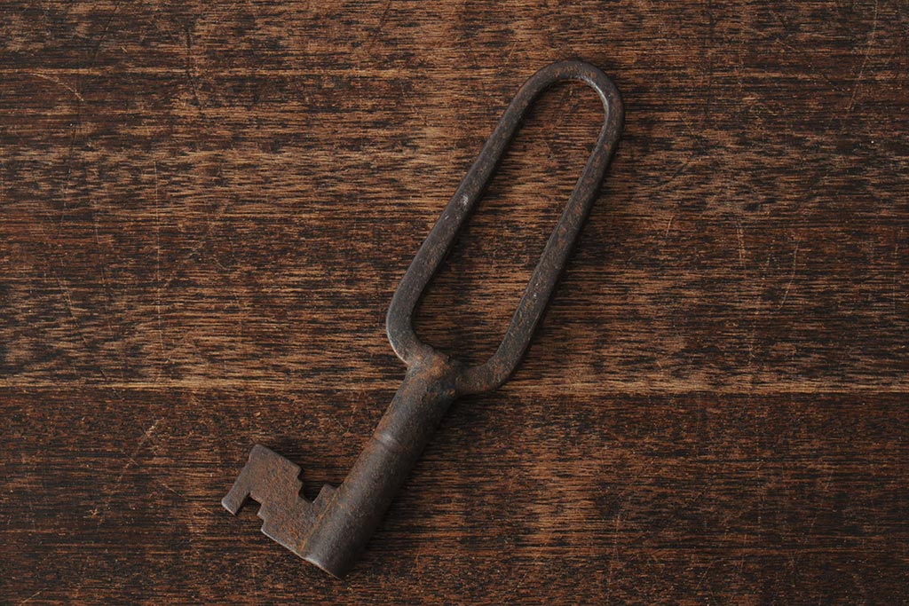 明治期　古民具　古い蔵の鍵8点(錠前土蔵、カギ、かぎ)(R-043868)