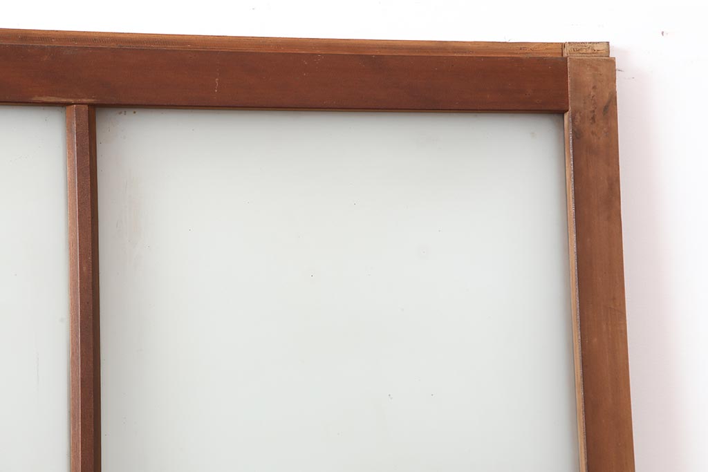 アンティーク建具　昭和初期　レトロな佇まいが魅力のガラス戸2枚セット(建具、引き戸)(R-043870)